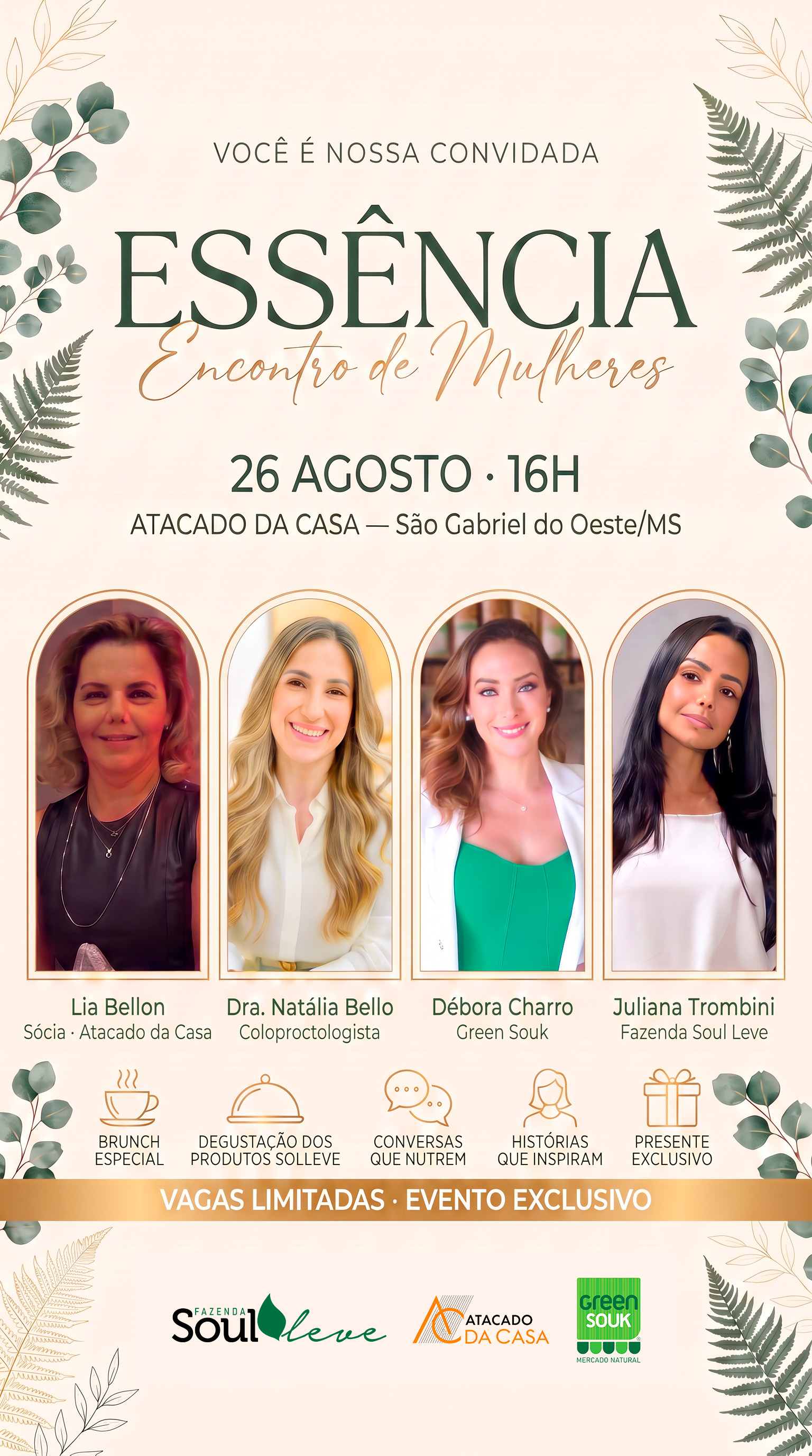 Convite oficial do evento Essência Encontro de Mulheres